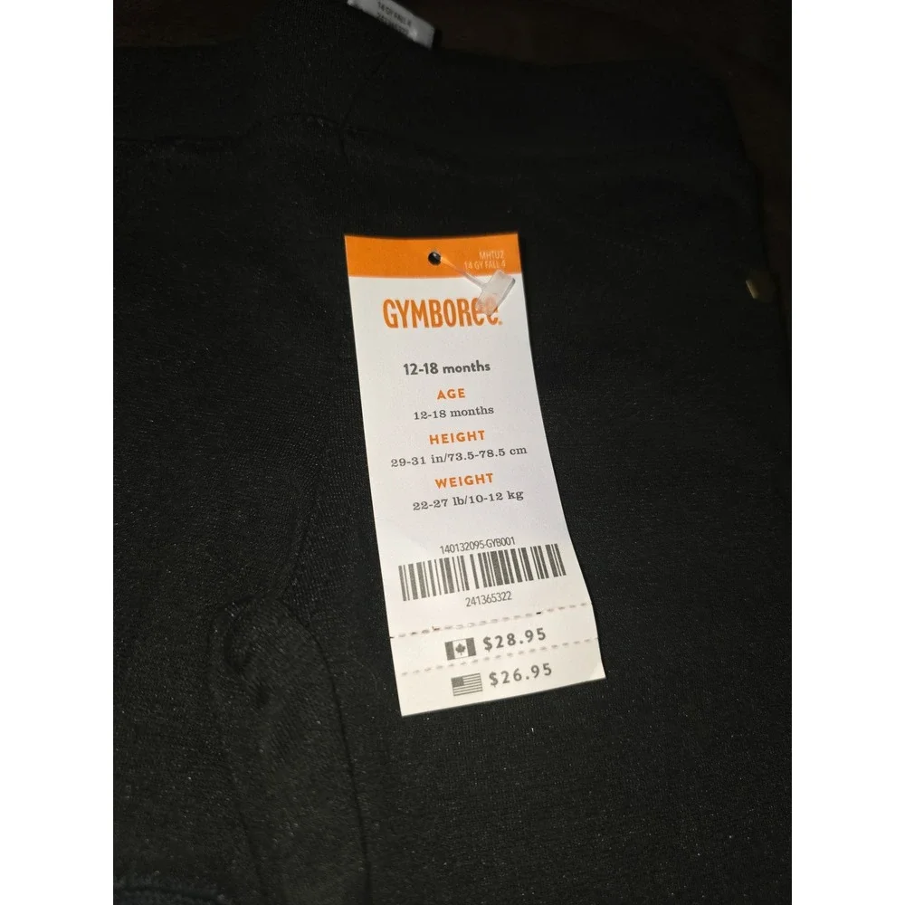 Gymboree right meow black leggings size 12 18 months nwt